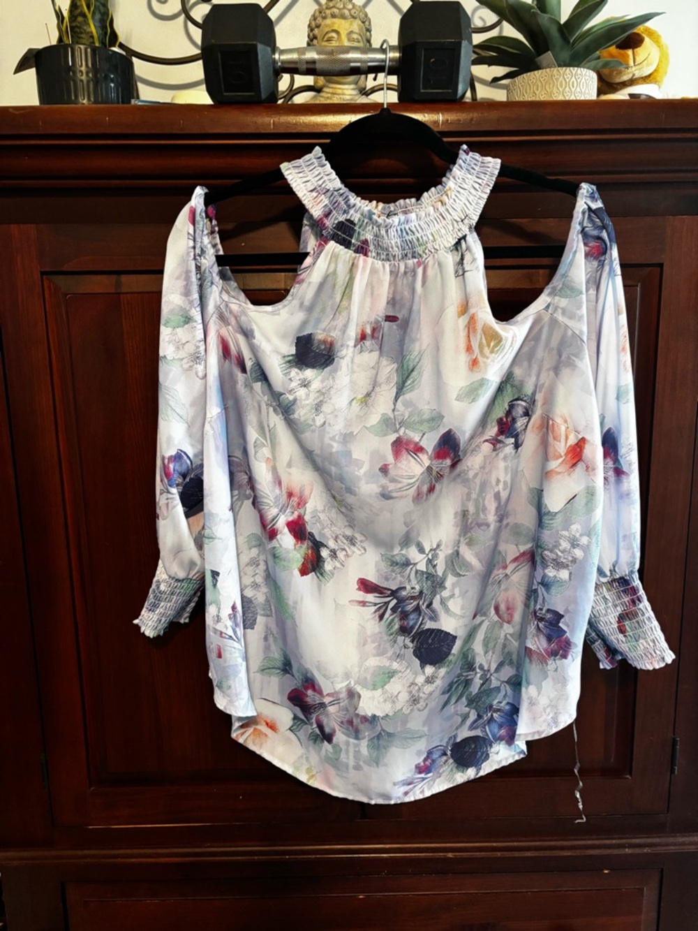 Torrid Lavender Floral Cold-Shoulder Blouse